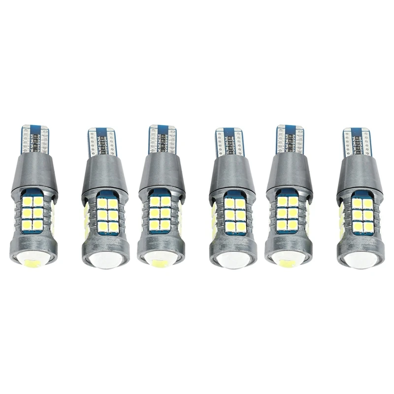 6Pcs Car LED Bulb Turn Signal 3030 27Smd T15 Reversing Light Decoding Brake Light Car Spare Bulb Light Black And White