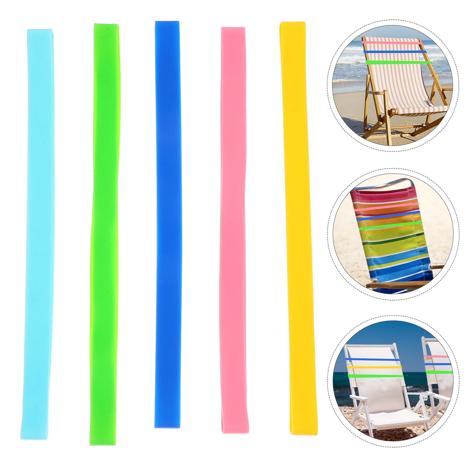 5 قطعة كرسي الشاطئ الأربطة الثابتة قابل للتعديل أشرطة مرنة للمناشف على كراسي استراحة الشمس أصحاب قوي بألوان نابضة بالحياة