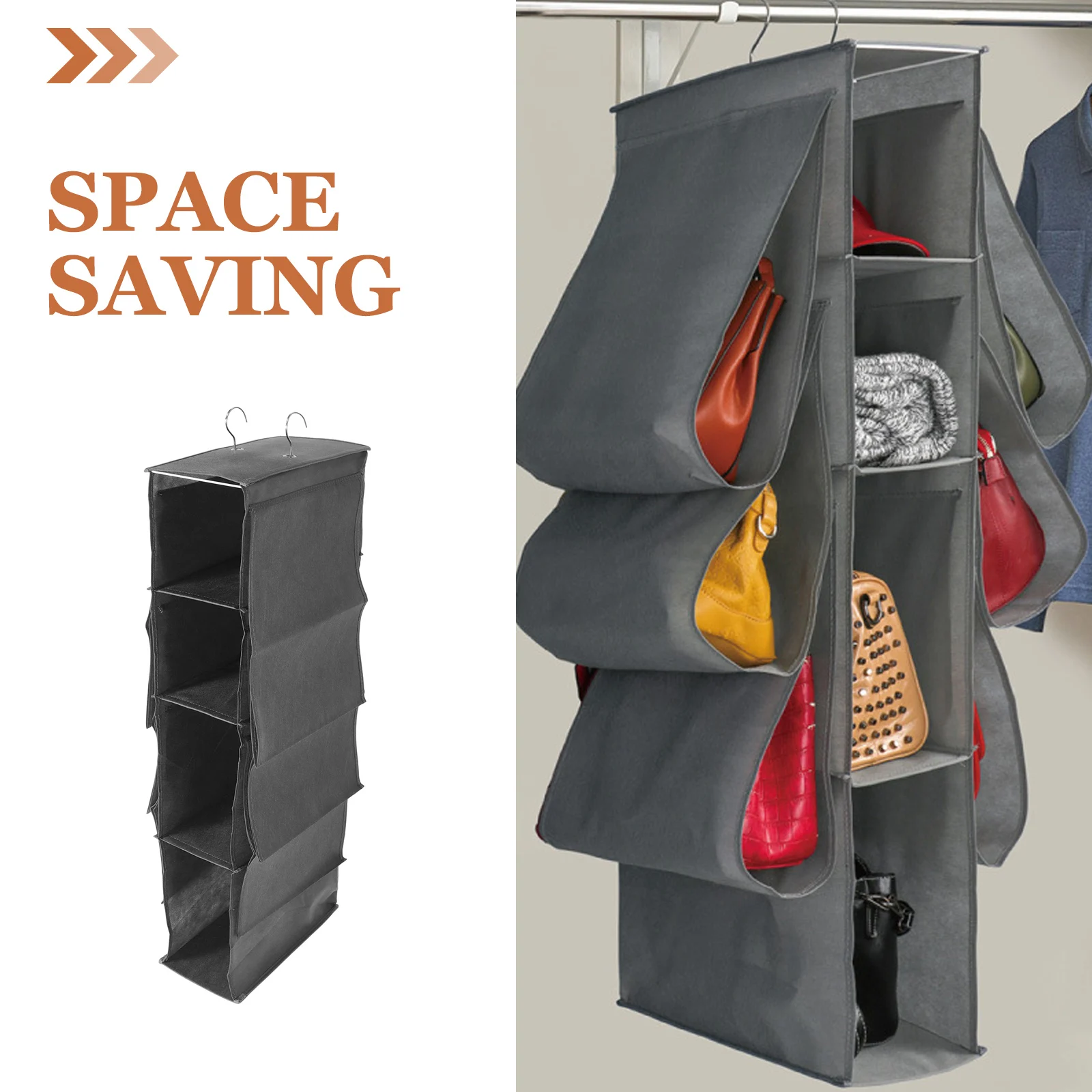 

Hanging Storage Bag 4 Layers 10 Pockets Wardrobe Closet ganizer Non Woven Fabric Clothes H bags Accessories Tidy Space Saving