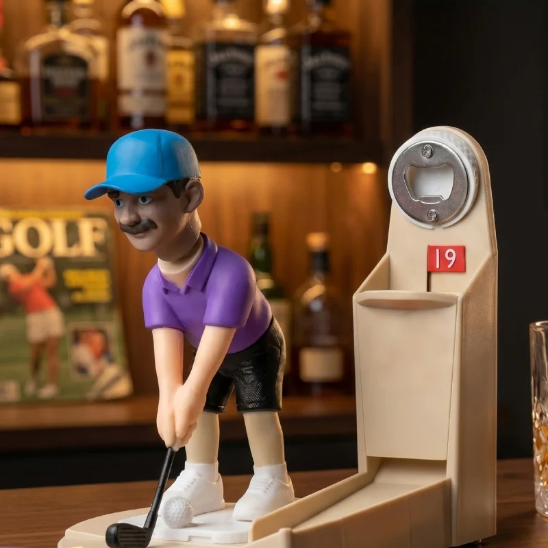 abridor de botellas con figura de golfista y ranura para tapas de botella, decoración para bar en casa, regalo para amantes del golf, gadget de cocina Abridor de Botellas con Figura de Golfista y Ranura para Tapas de Botella, Decoración para Bar en Casa, Regalo para Amantes del Golf, Gadget de Cocina 1