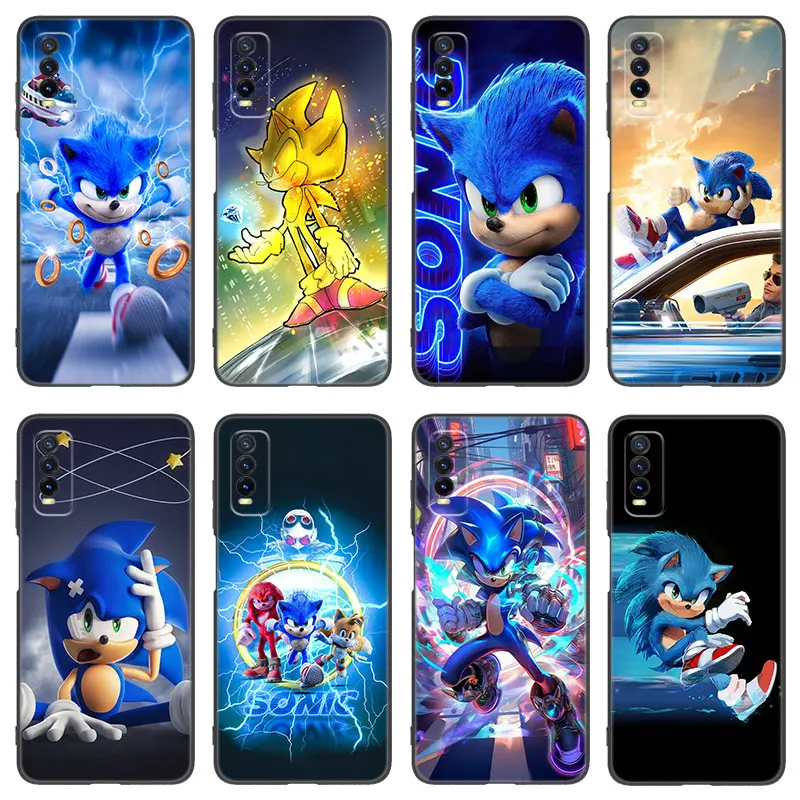 S-Sonic The H-Hedgehog Black Silicone Phone Case For Vivo V27 V29 e V30 X80 X90 Pro Y17 Y21 Y22 Y33 S Y16 Y20 Y27 Y35 Y36 Y55