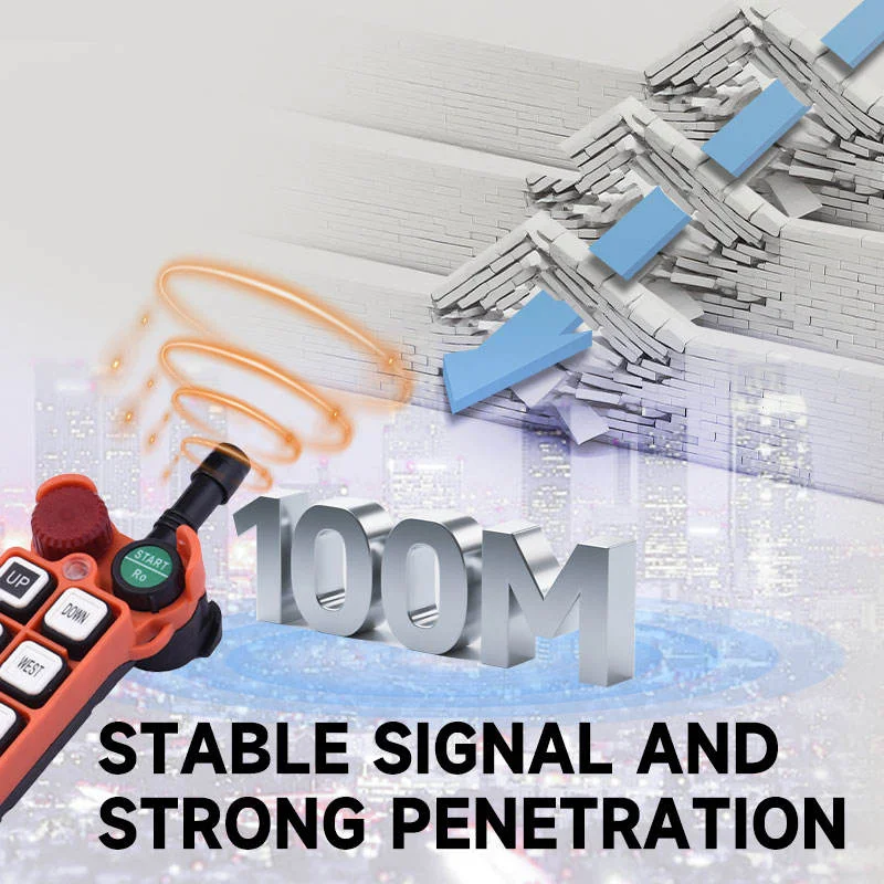 Industrial crane remote control 24V/220V 315 trillion long distance wireless control CE certified 100m range tower crane