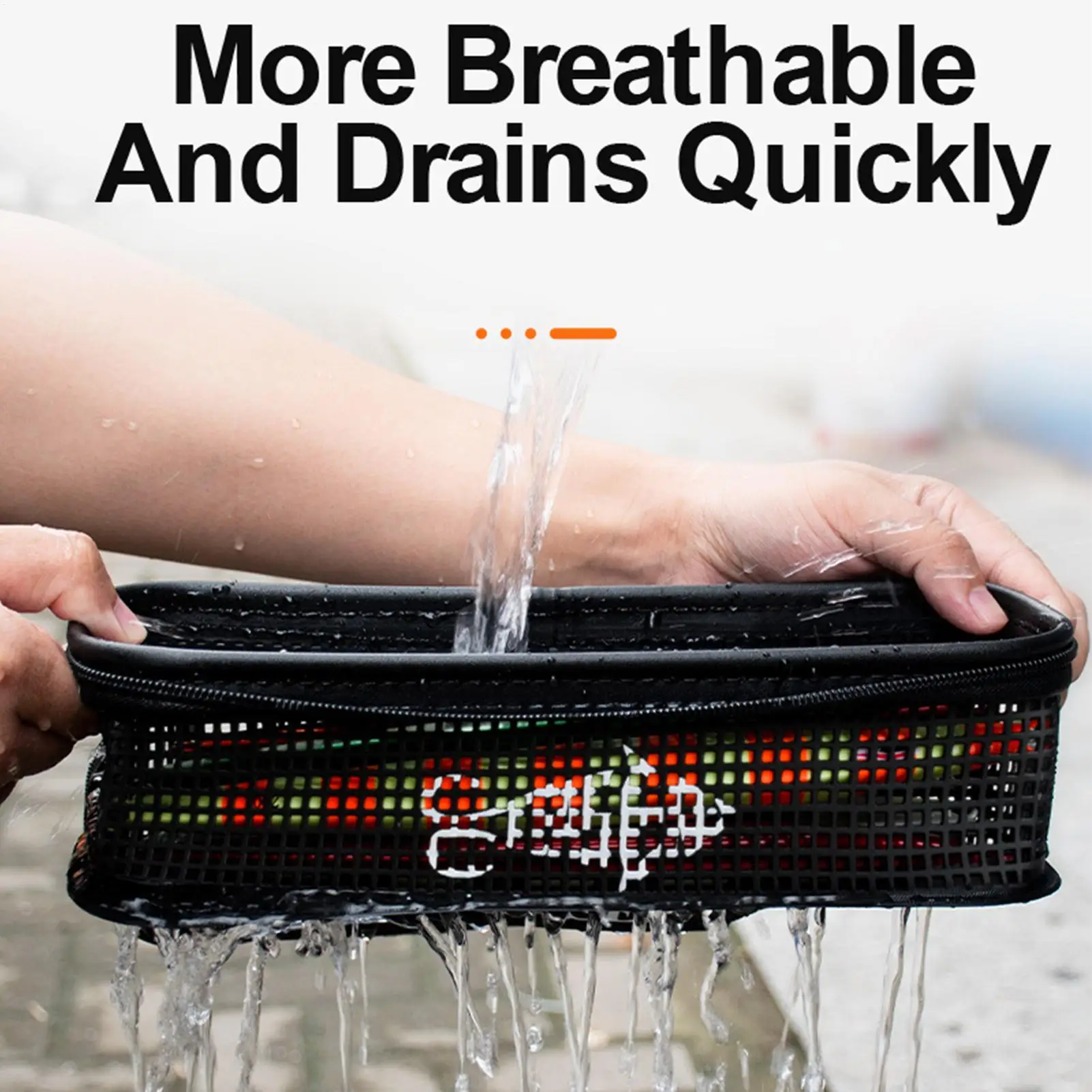 Saltwater Tackle Bag Hollow Drainage Fishing Gear Storage Handbag Lightweight Jig for Kayak Shore Camping Hiking