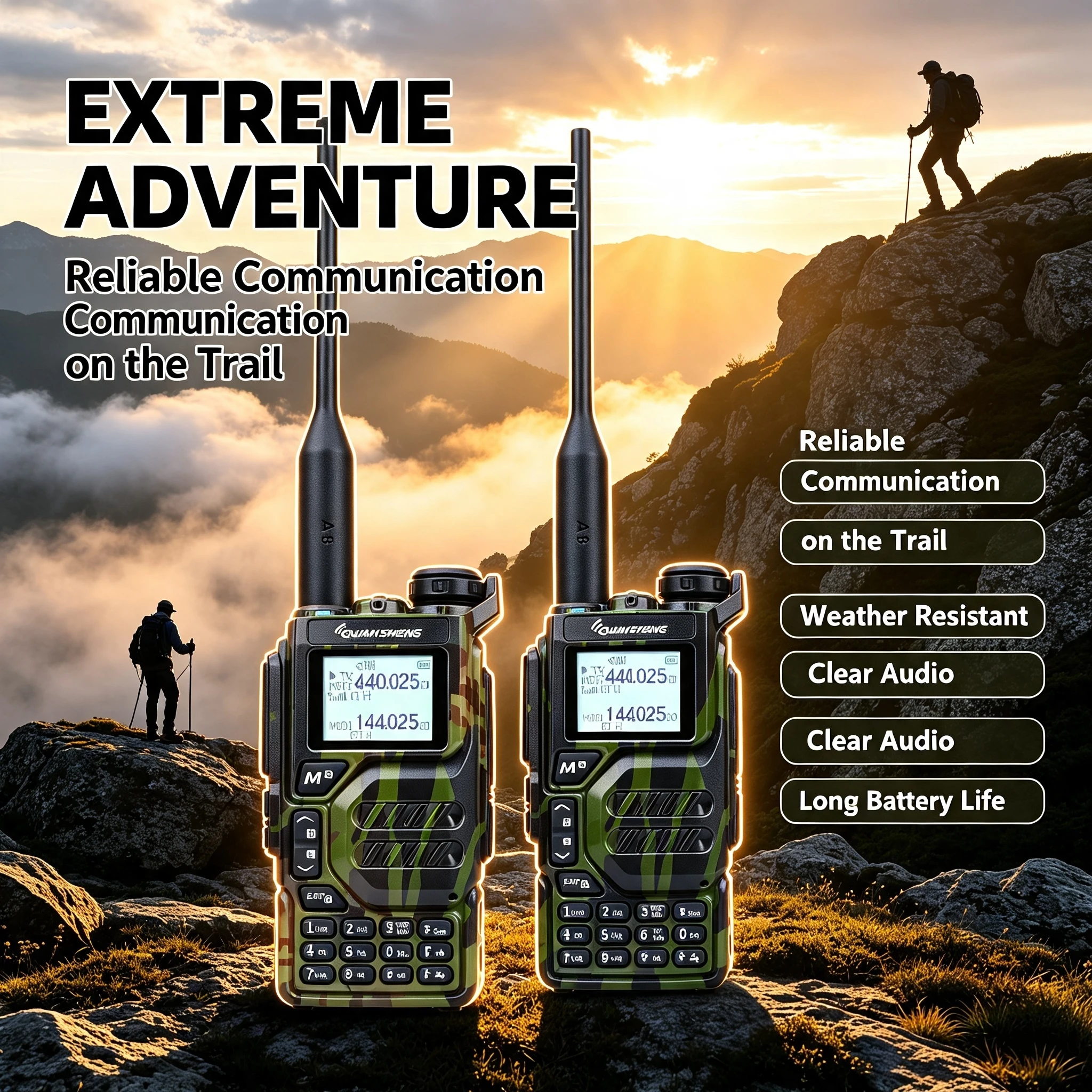 カモフラージュrxクアンシェンuv-k5カモフラージュ無線機vhf-uhf-tx-dtmf-vox-fmエアバンド高速コピー単一チャンネルスクランブルnoaaラジオ