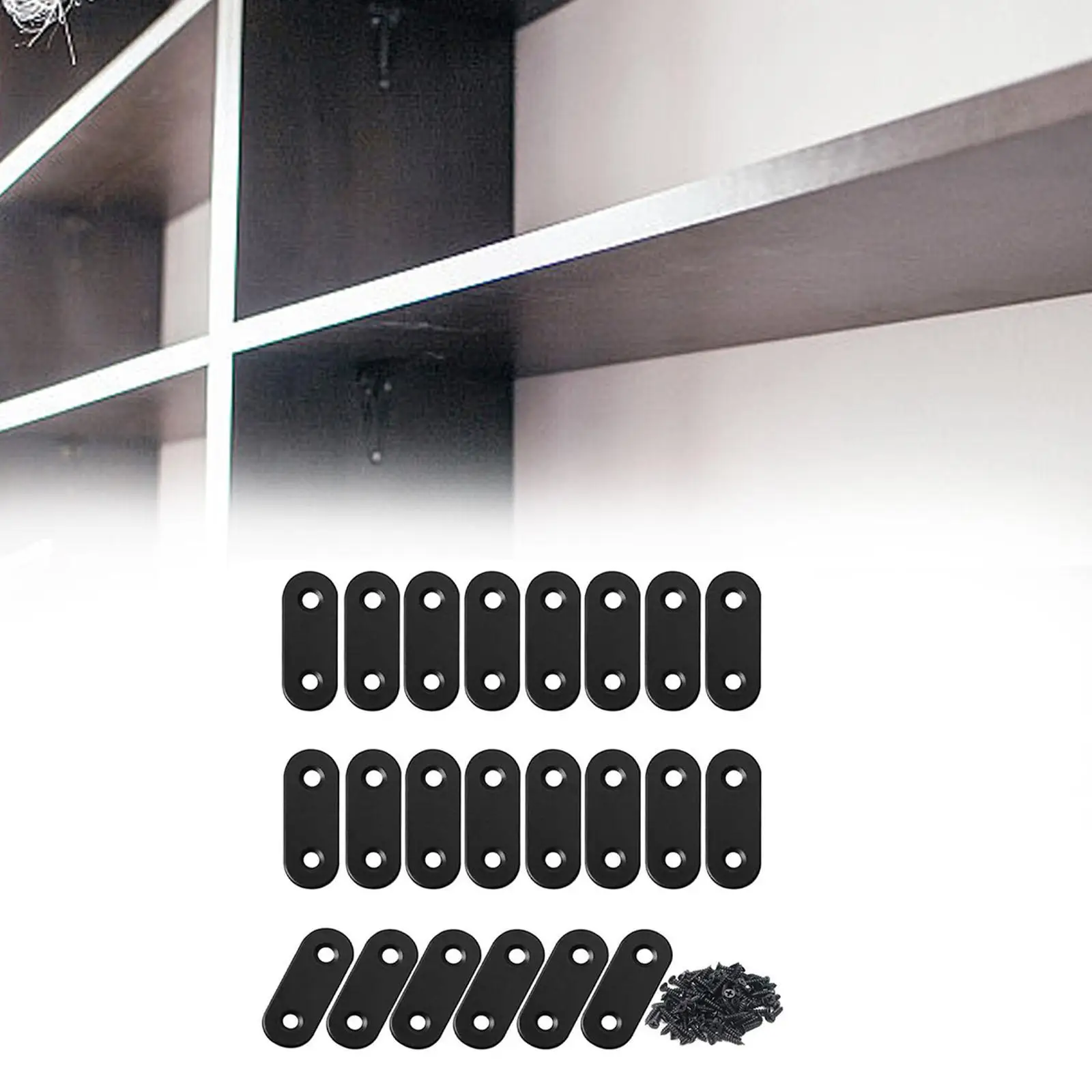22 Pieces Straight Bracket Iron Straight Corner Brace Mending Repair Flat Plates