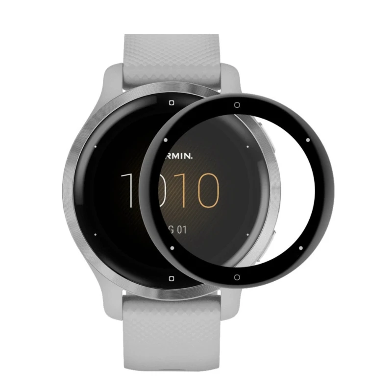 Protective Film Compatible with Garmin Venu 2 Plus Smartwatch Full Coverage Screen Protector Curved Edge Anti-scratch 2x