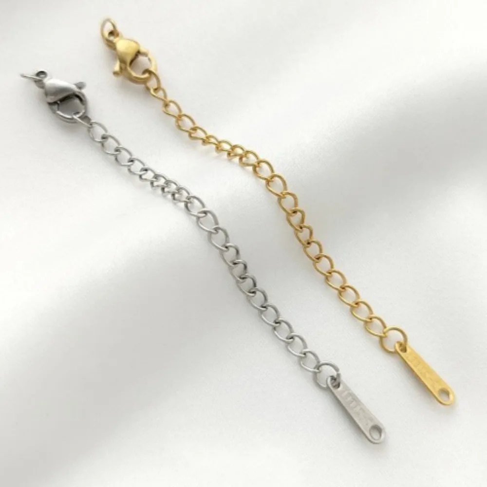 

Titanium Steel Extension Chain Gold White Gold Lobster Buckle Tail Chain Handmade Bracelet Extended Chain Jewelry Accessories