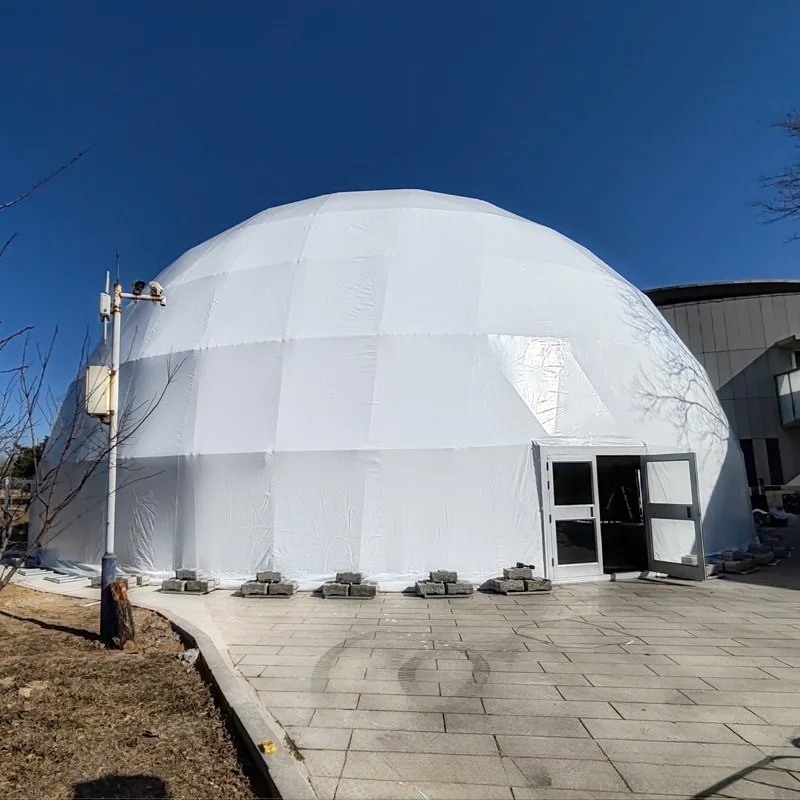 Geodesic Spherical Starry Sky Dome Tent,Triangular Steel Frame Glass Wall Dome for Scenic Campsite Exhibition Planetarium Events