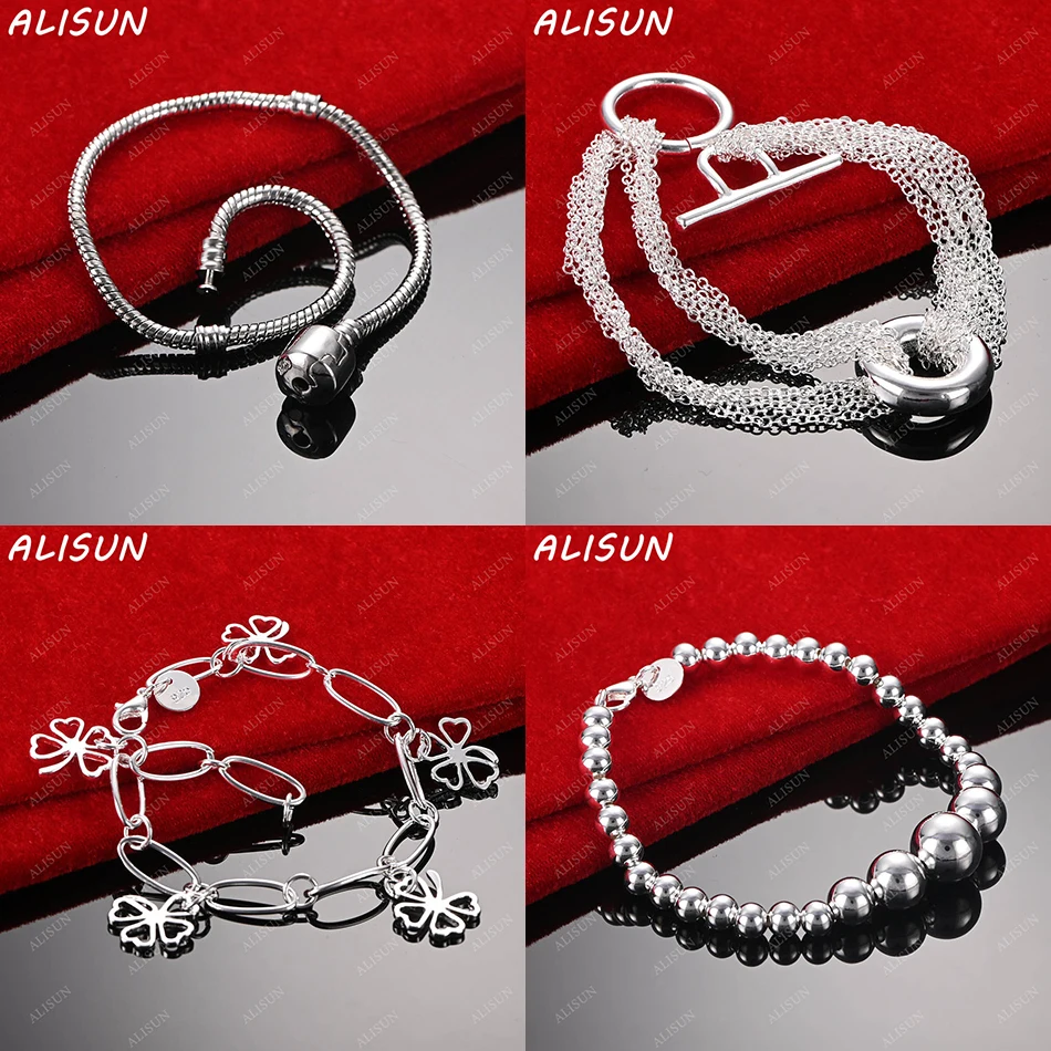 

ALISUN 925 Sterling Silver Design Bracelets For Women Men Charm Trend Birthday Gifts Fashion Party Fine Jewelry