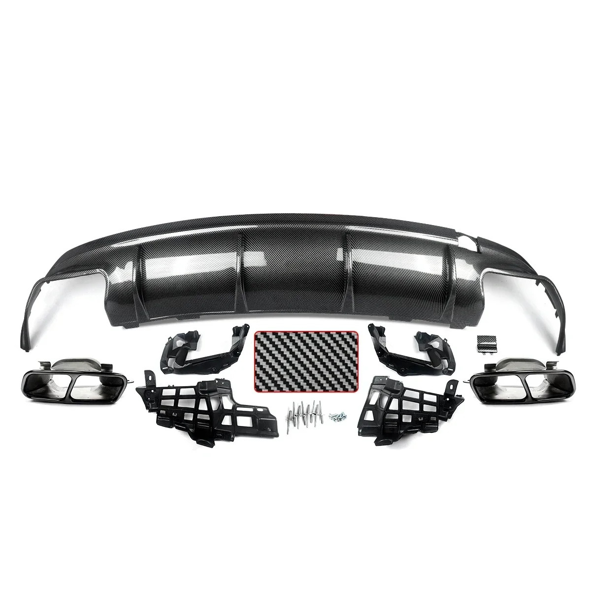 AMG Rear Bumper Diffuser Exhaust Tailpipes For Benz W117 CLA200 CLA250 2012-2018