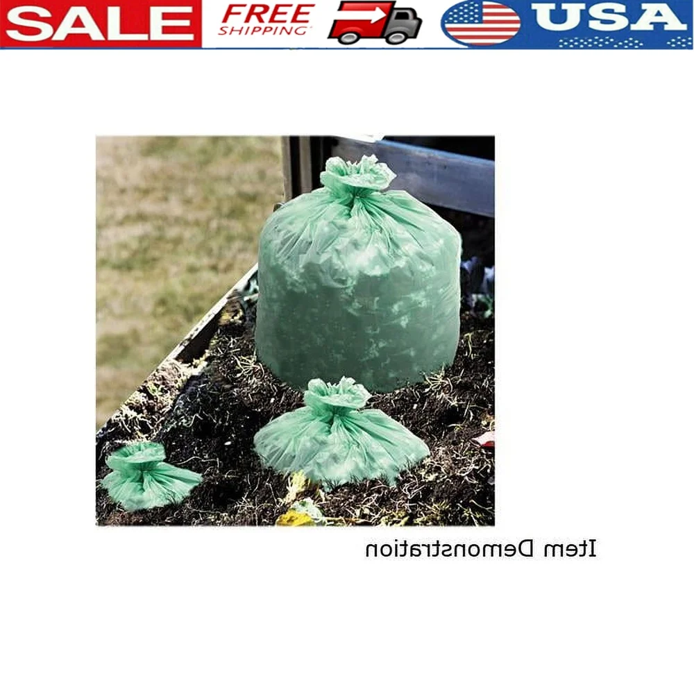 

Biodegradable Garbage Bags Eco Friendly Industrial Bin Liners Compostable Waste Bags Water Resistant Green 32 Gallon E3348E85