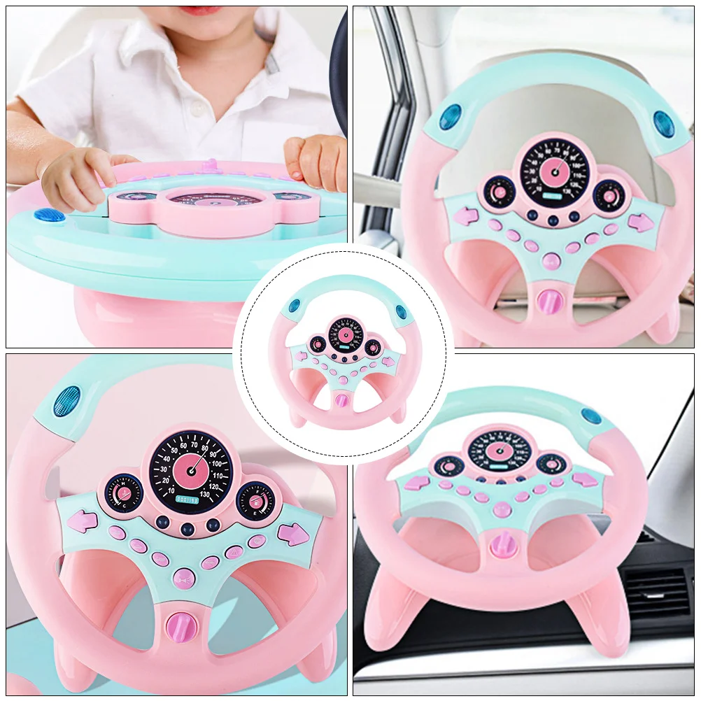 Simulation Steering Wheel with Base Car Driving Toy Educational Intelligence Abs Child Fake