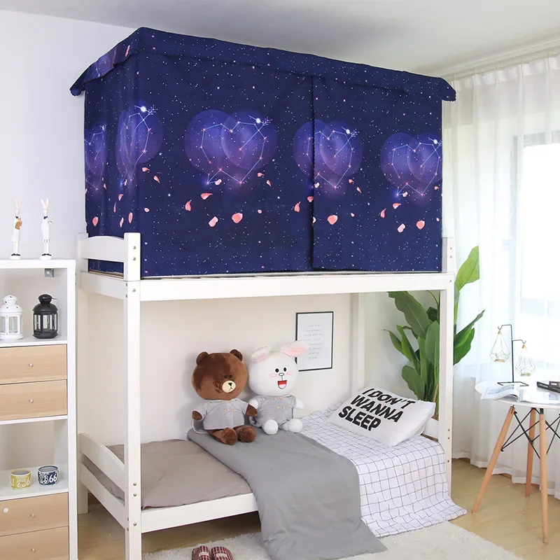 Dormitory Bed Blackout Bed Curtains Mosquito Net Tent Bottom Bunk Breathable Canopy Bed Curtains for Children Bedroom Home Decor