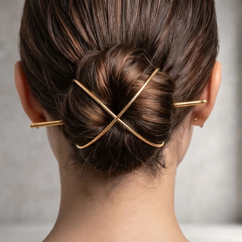 New European and American Cross-border Geometric Curved Hairpin Women's Hair Accessories One-word Hairpin Bundle Hair Disc Hair