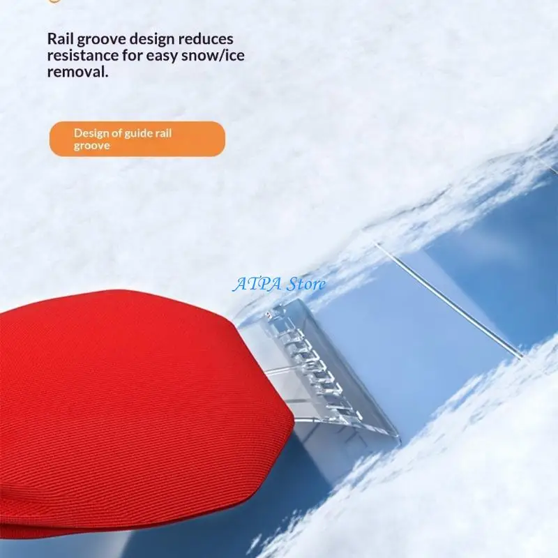U13C （1 pcs）Ice Scraper Mitt for Car Windshield Waterproof Snow Glove Removal Tool with Thick Warm Fleece Lining Shovel