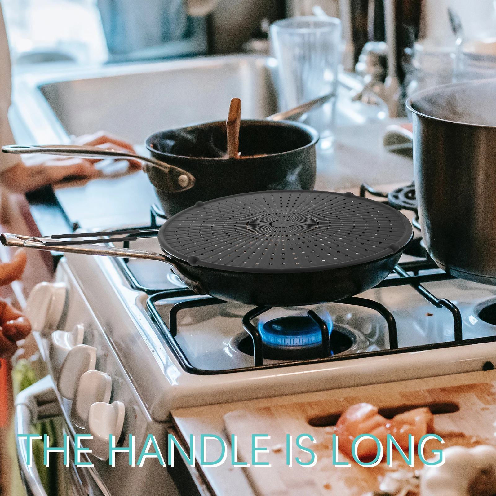 

1pc Silicone Splatter Screen 10.6 Inch Anti Oil Splashing Cover For Frying Pan Cooking Tool Mesh Pot Lid Kitchen Oil Guard