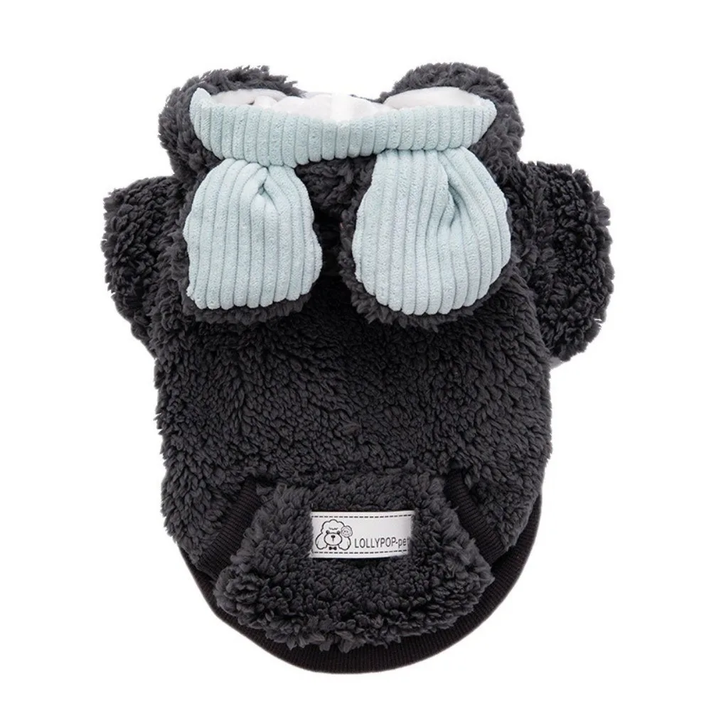 Fashion Winter Dog Warm Clothes Windproof Fleece-lined Dog Hiking Jacket Soft Thickened Dog Bodysuit Cat