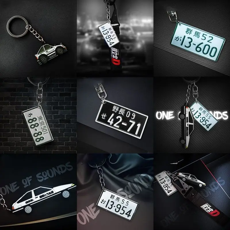 Diecast Initial D RX7 Model Lanyard AE86GTR Car Model Key Chain Alloy Initial D RX7 AE86 Model Car Key Chain Pendant