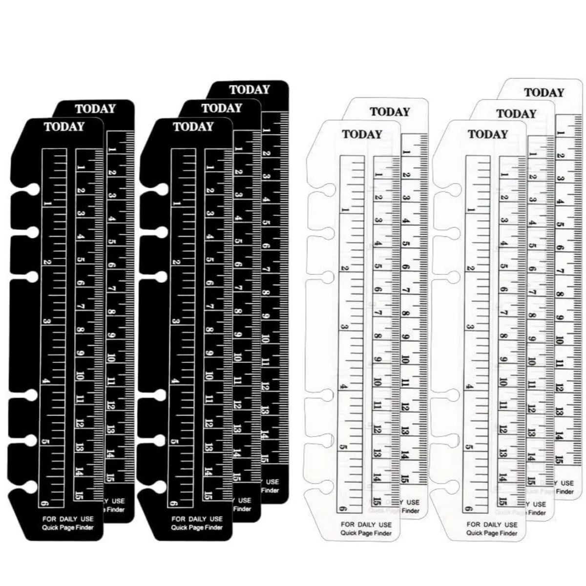 Régua macia do caderno do PVC, Bookmark engrassado do manual, caderno da folha solta, padrão periférico, escala de 6 furos, A5, A6, 1Pc