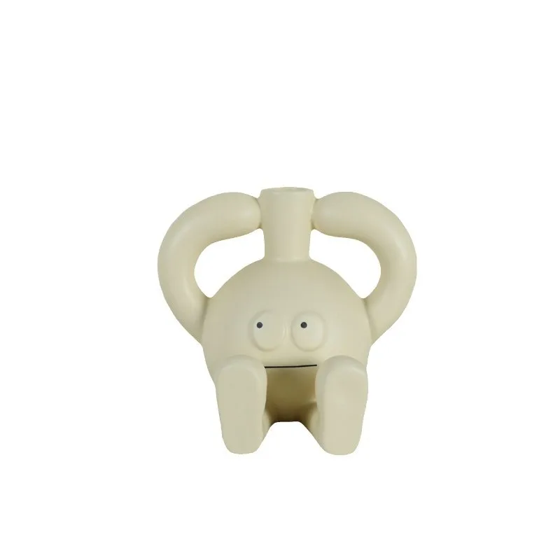 

Cream style ceramic vase ornament ins porch living room TV cabinet desktop decoration cute flower ware