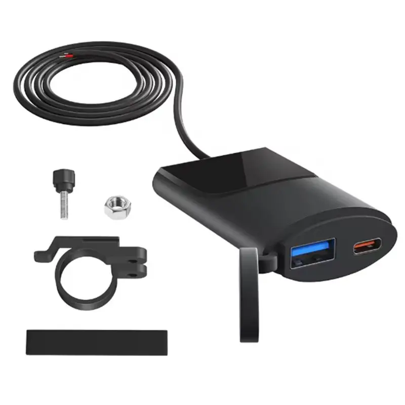 

A11M-USB Fast 12V Waterproof Socket Motorbike Type-C Call Phone Port Power Outlet Mobile Chargers