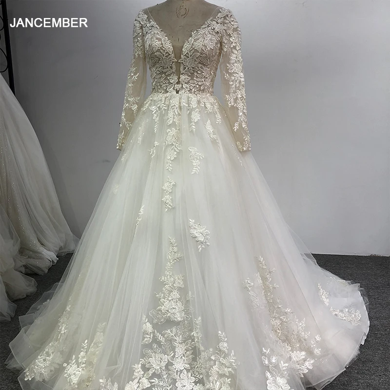 

Classic A-line Wedding Dresses Pearls V Neck Dress For Bride Elegant Back Zipper Customized Bridal Gown Vestido De Novia