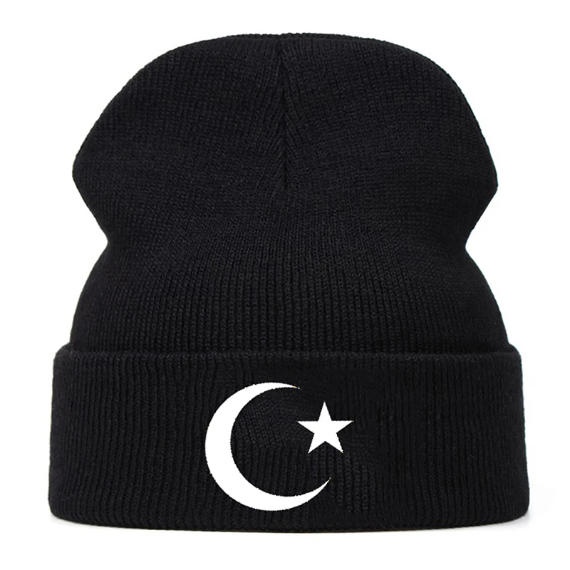 2025 جديد عصري الإبداعية محبوك قبعة القمر ستار المطرزة قبعة فول الترفيه في الهواء الطلق اليومية يندبروف قبعة تدفئة قبعة بلا حدود #4