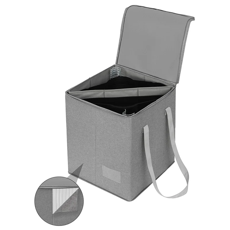 

Y42A-Clothes Hanger Organizer Bag-Hanger Storage Containers With Lid For Dustproof, Hanger Holder, Hanger Caddys Organizer