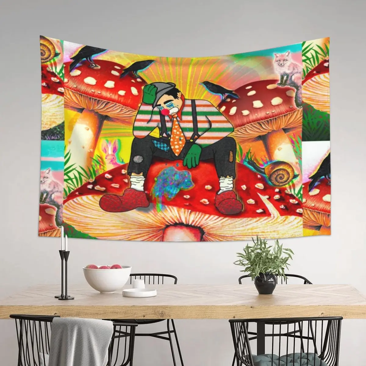 

Bees sad clown Tapestry Bedroom Deco Decoration For Home Decoration For Bedroom Room Decorations Aesthetic Tapestry