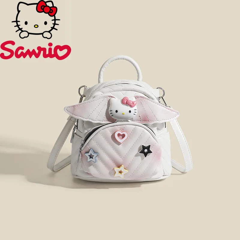 Sanrio Hello Kitty Licensed Sweet Korean Style Winged Tie-Dye Backpack Cute Cartoon Print Heart Birthday Gift for Women