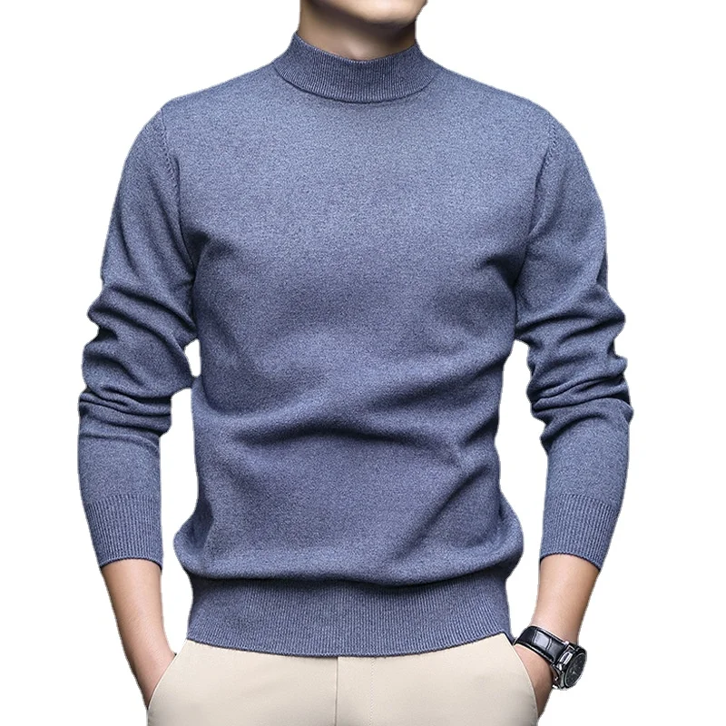 

Men Winter Woollen Sweaters New Male Casual Cashmere Half High Neck Pullovers Quality Man 40% Woollen Pullover Sweaters Size 4XL