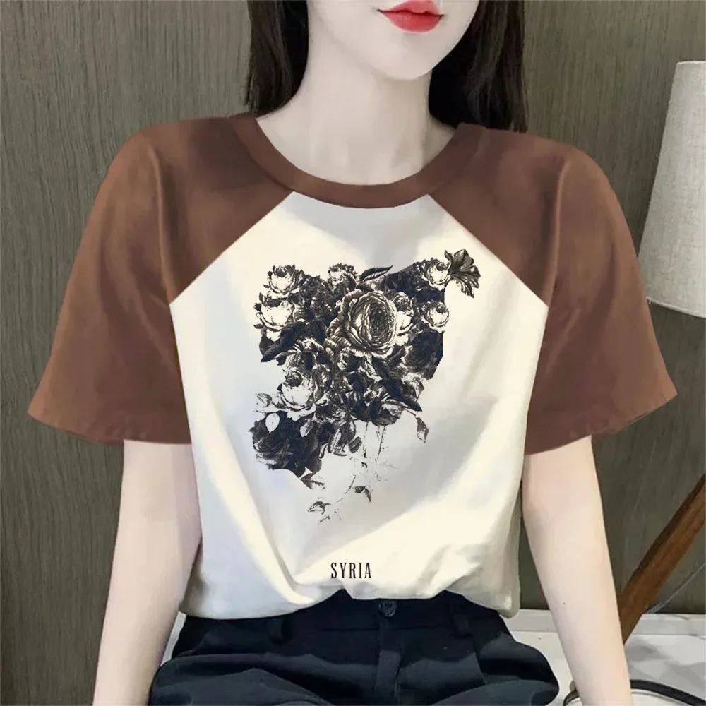 

Syria t shirt girl Psychedelic aesthetic kawaii harajuku Vintage Comfortable tshirt hip hop Pastel streetwear 2000s