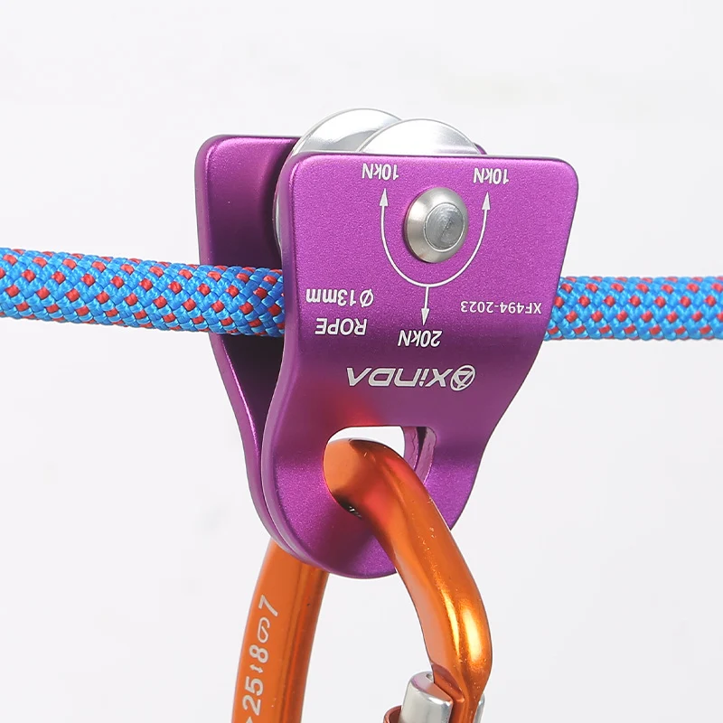 XINDA  Outdoor Pulley Fixed Sideplate Single Sheave Pulley Rock Climbing Survival Tool High Altitud Traverse Hauling Gear