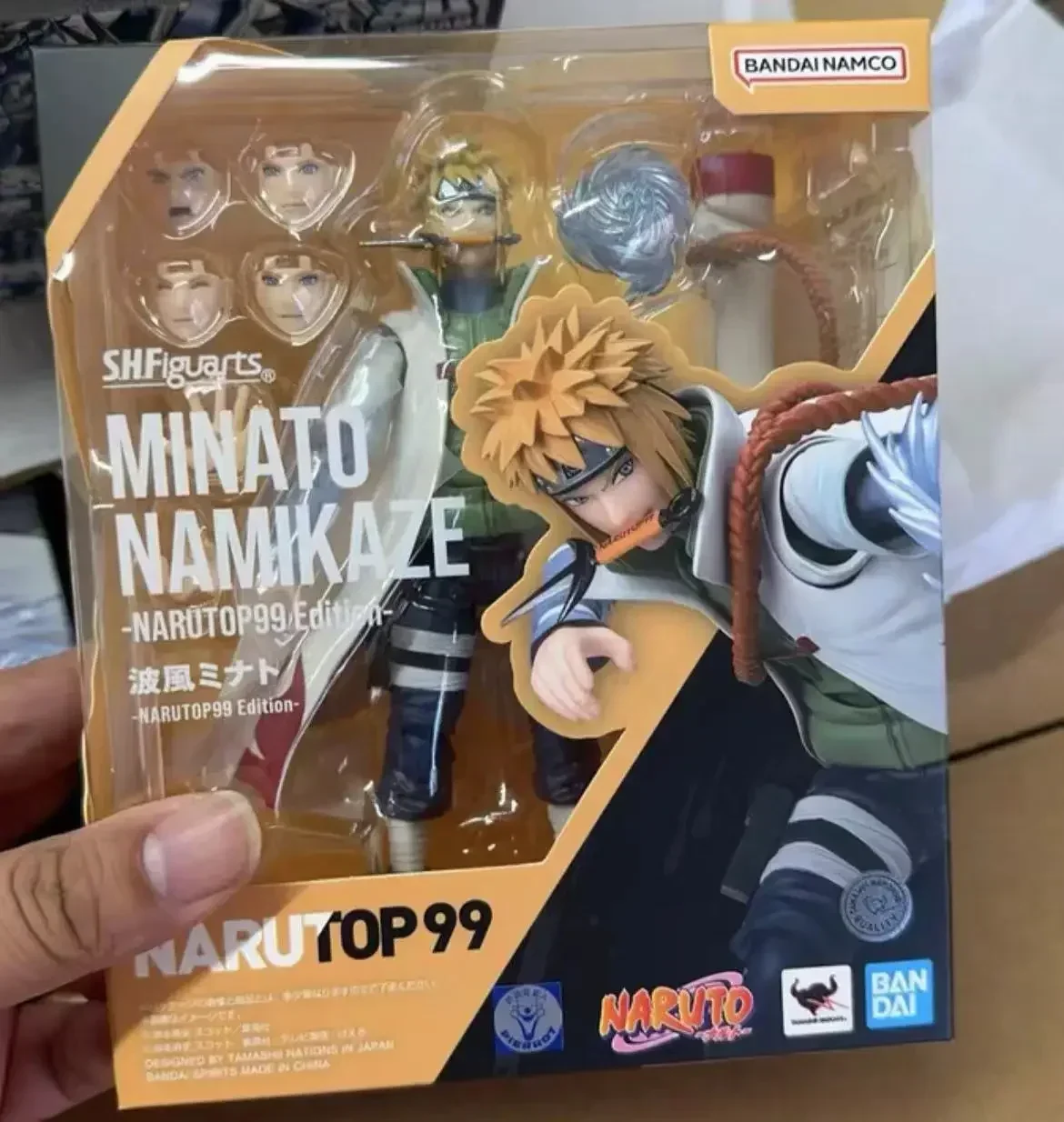 100% Bandai SH Figuarts Shf Naruto Shippuden Minato Namikaze Narutop99 edición Anime figuras de acción juguetes modelos Figura coleccionista