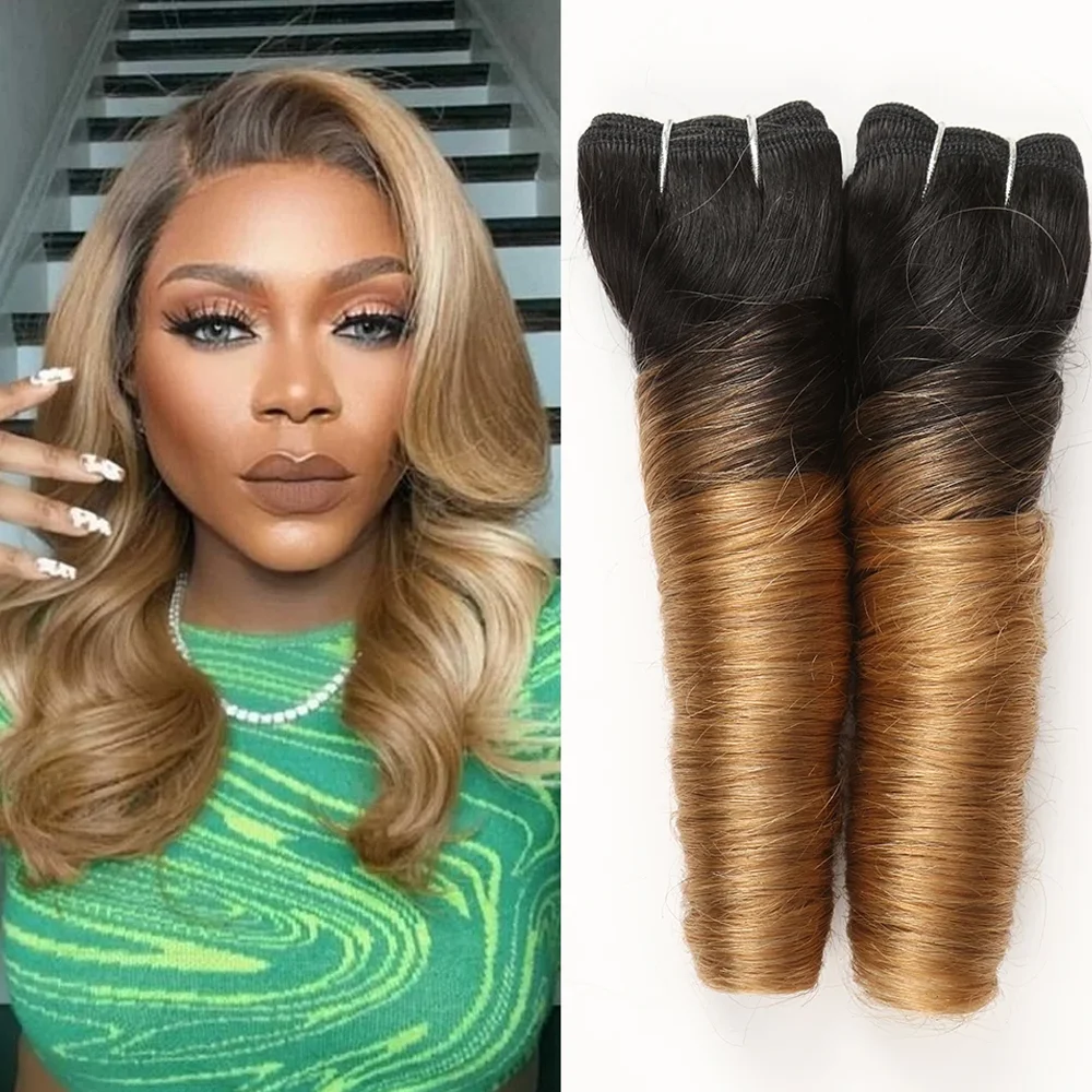 خصلات مموجة برازيلية للنساء ، أومبير ، أشقر ، فضفاض ، وصلات شعر بشري ، للبيع