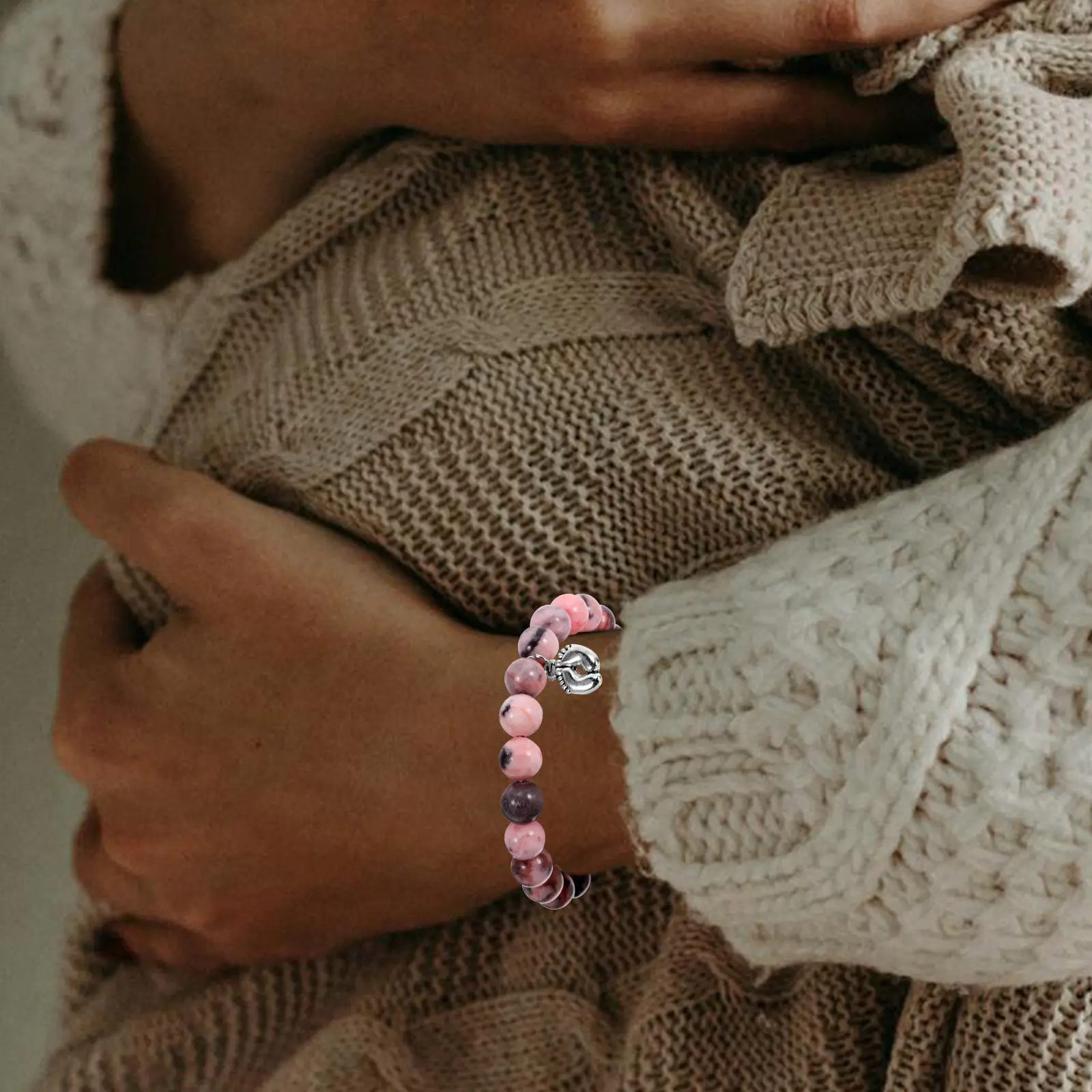 Pulsera de Cuentas de Ágata, Joyería Decorativa Elegante para la Muñeca, Regalo del Día de la Madre para Mamás Primerizas, Pulsera de Cuentas para Mujer, Amuleto para la Muñeca para Fiestas