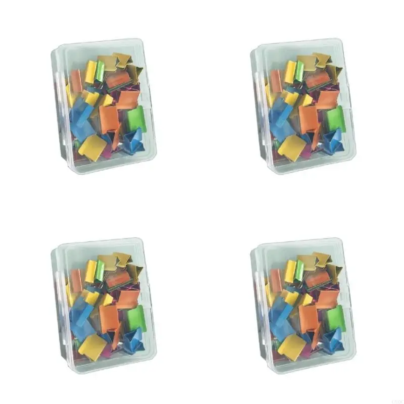 

C90C 4 Clam Clips Dispenser Paper Clam Clips Refills for Fixing Loose Leaf Paper Clam Clips Dispensers, Portable Handheld Paper