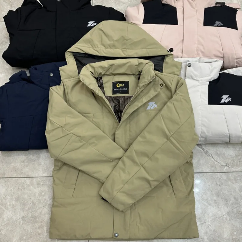 Men's Graphene Three-Proof Cotton Jacket Thick Warm Windbreaker Reflective Stripes Cold-Proof Thermal Outdoor Shell Jacket
