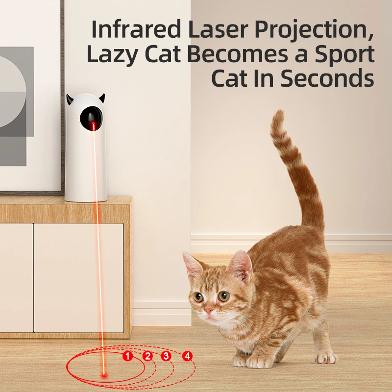 Brinquedos automáticos interativos para gatos Teasing Pet Laser de Diodo Emissor de Luz, Brinquedo para gatos interno Acessórios eletrônicos portáteis