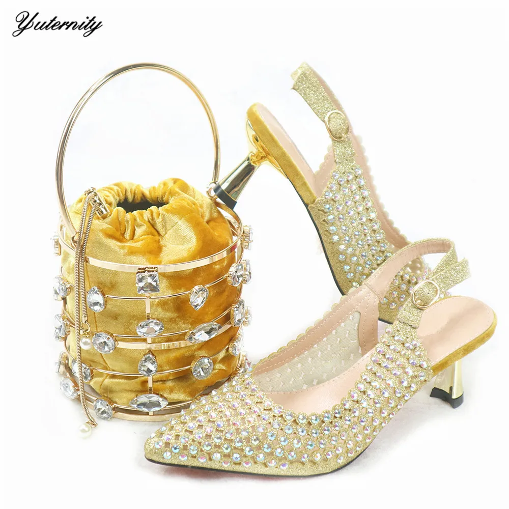 Italian Summer Shoes With Matching Bags Set Hot African Women Party Shoes And Bag Sets Pink Color Women Sandals And Purse Set