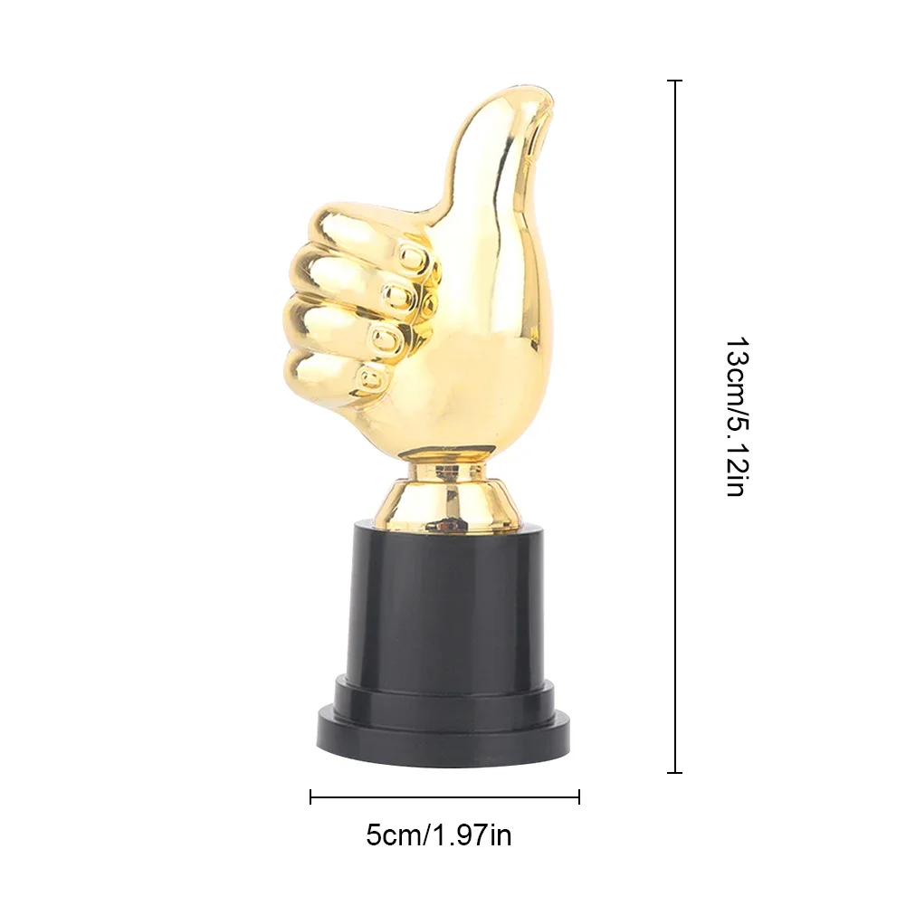 Thumbs Up Trophy Plastic Gold Trophies Encouragement Mini Victory Trophies Award Prizes for Home Desktop Decor