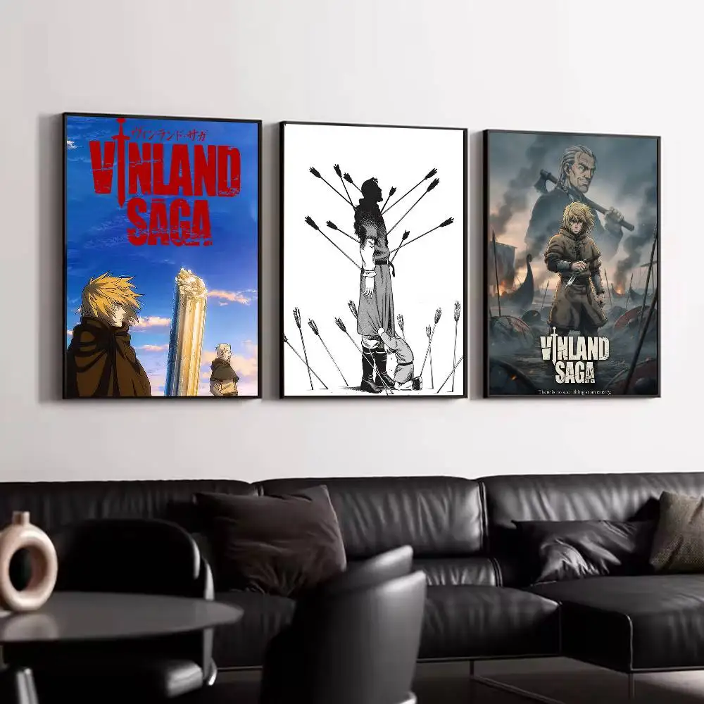 Anime Vinland Saga Poster HD Quality Wall Art Retro Posters For Home Room Wall Decor Self Adhesive