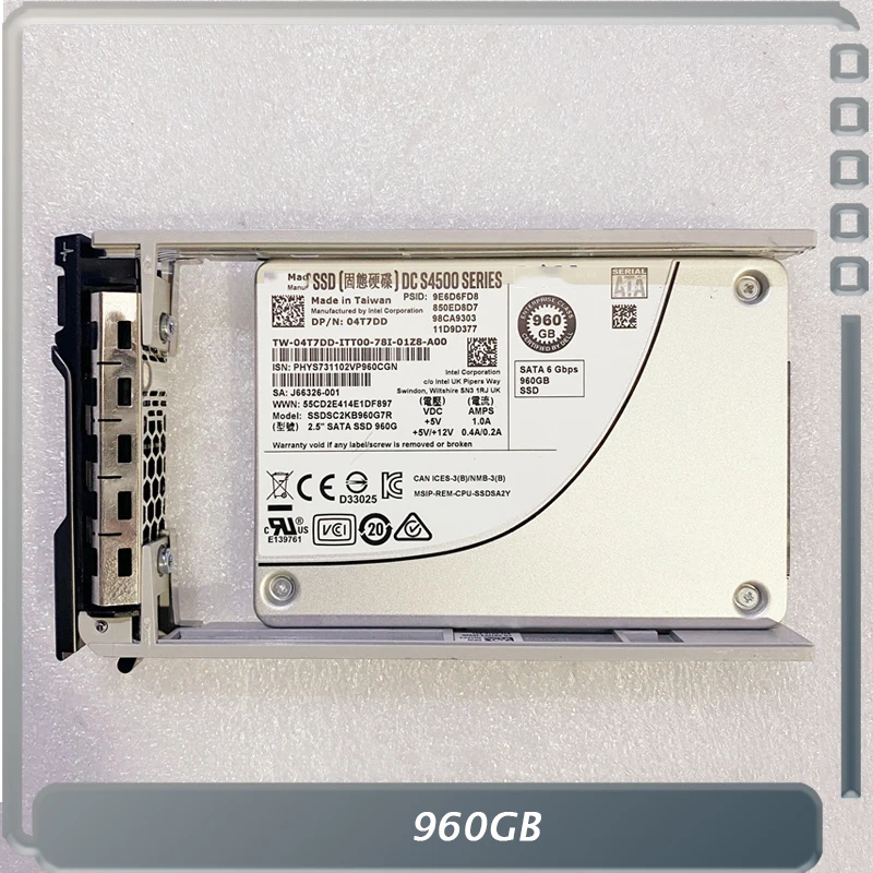 960G For Dell SSD SATA 6 04T7DD 4T7DD for INTEL S4500 Solid State Drive 2.5 Inch