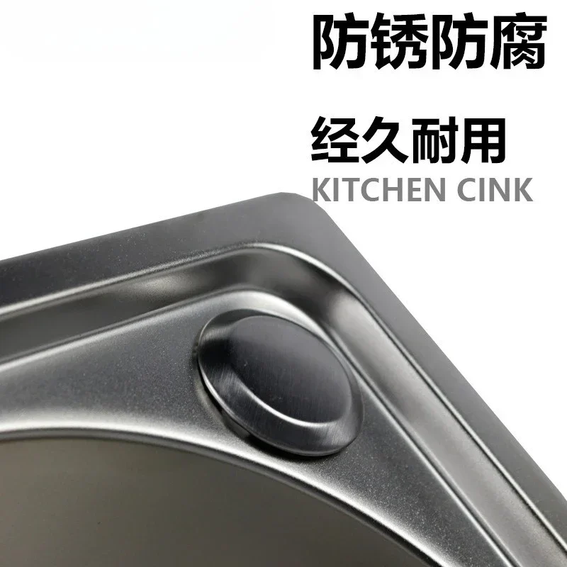 Durable304 Stainless Steel 38*33cm Single Tank Vegetable Basin Kitchen Sink, Brushed Integrated Thickened Hand Sink Sink 1mm Thi