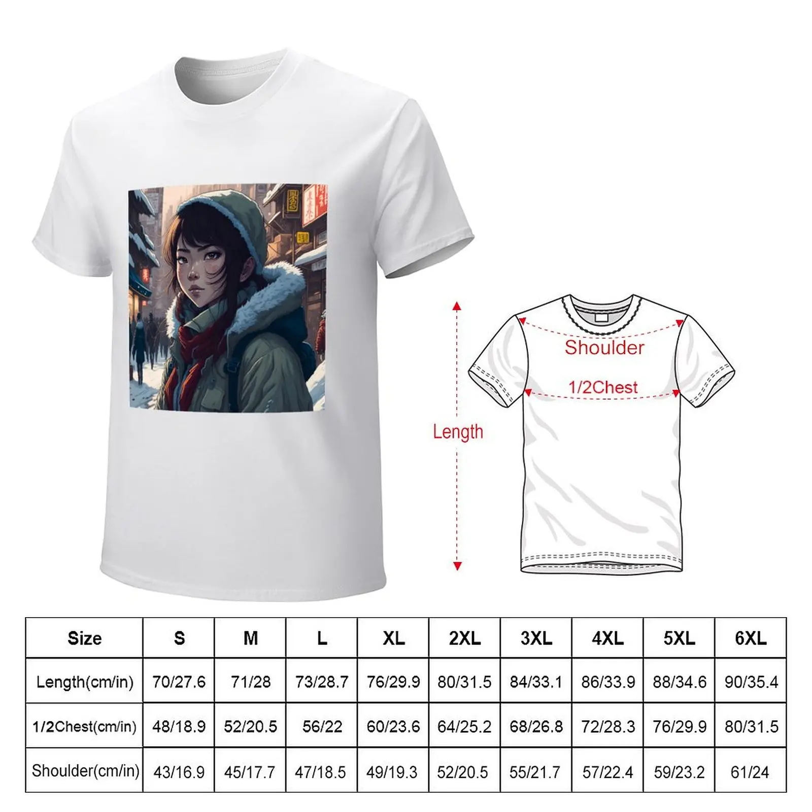 Anime winter urban girl T-shirt quick drying korean fashion men workout shirt