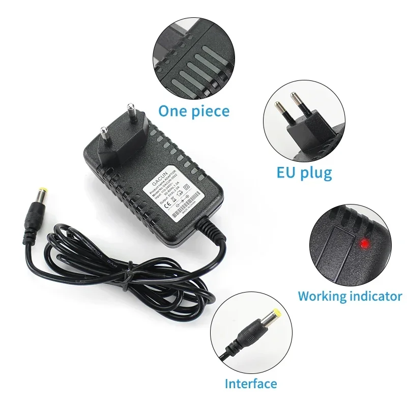 DC 5V 6V 9V 12V 2A Power Supply Adapter Charger AC 110V 220V AC DC Power Adapters DC Plug Converter EU US with 8pcs Connect Plug image 2