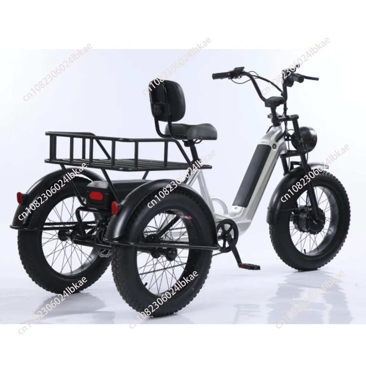 20 inch fat tire pedal assisted electric tricycle, thick tire, snow lithium-ion tricycle, battery bike