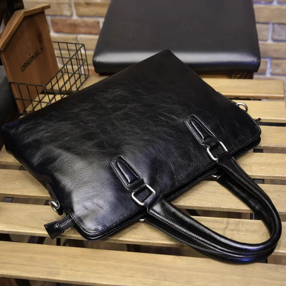 Valigetta da uomo in pelle da lavoro, borsa a tracolla versione coreana, borsa a tracolla casual