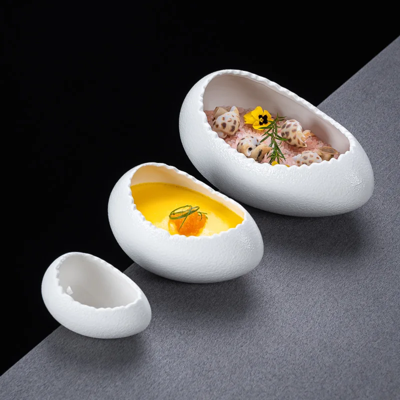 Ceramic eggshell steamed egg artifact jar, small stew cup, small dessert tableware, afternoon tea, snack , white porcelain