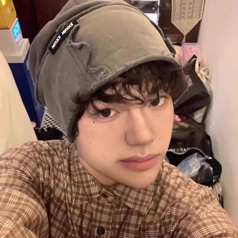 Casual Vintage Wasteland Pullover Cap Cotton Elastic Washed Beanie Cool Hip Hop Loose Beret Streetwear